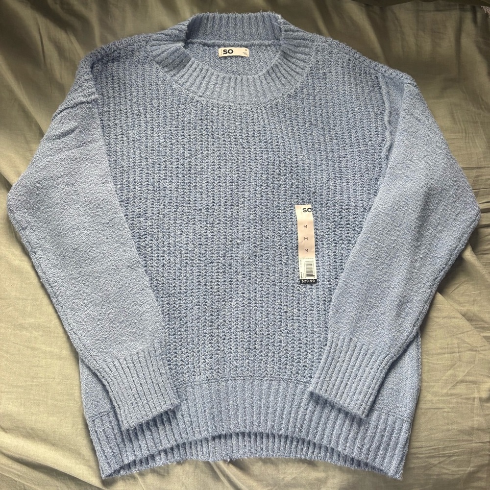 SO Men's Light Blue Crewneck Sweater